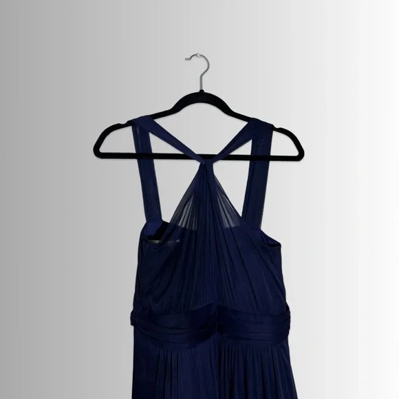 Birdy Grey Grace Convertible Dress, Chiffon Navy Bridesmaid Dress, Size Medium - Picture 6 of 9